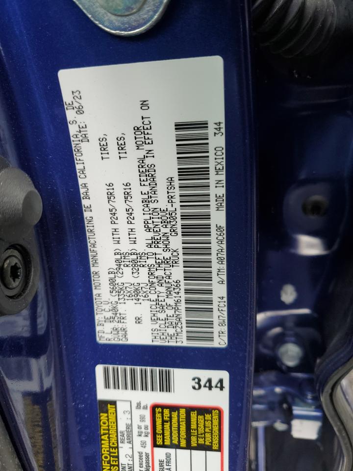 2023 TOYOTA TACOMA DOUBLE CAB VIN:3TMCZ5AN7PM614366