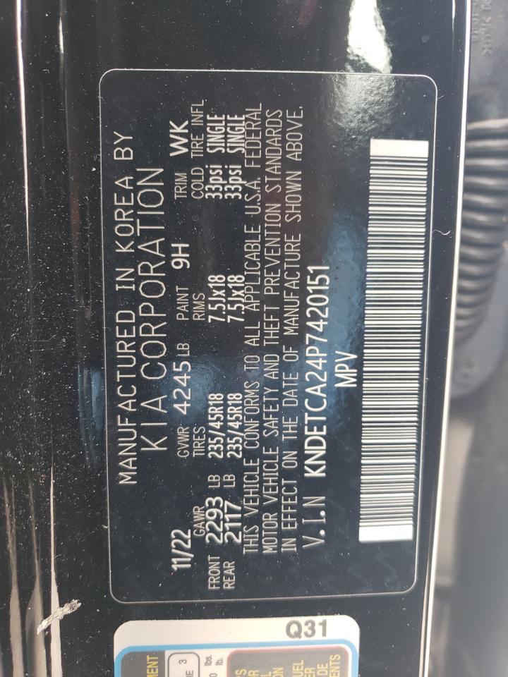 2023 KIA SELTOS SX VIN:KNDETCA24P7420151