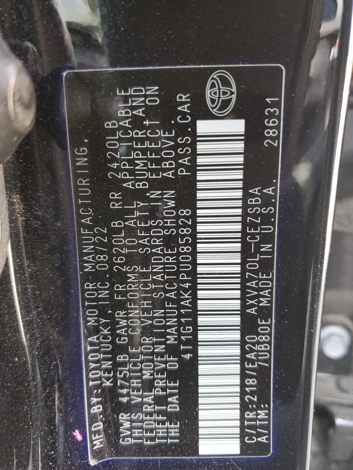 2023 TOYOTA CAMRY SE NIGHT SHADE VIN:4T1G11AK4PU085828