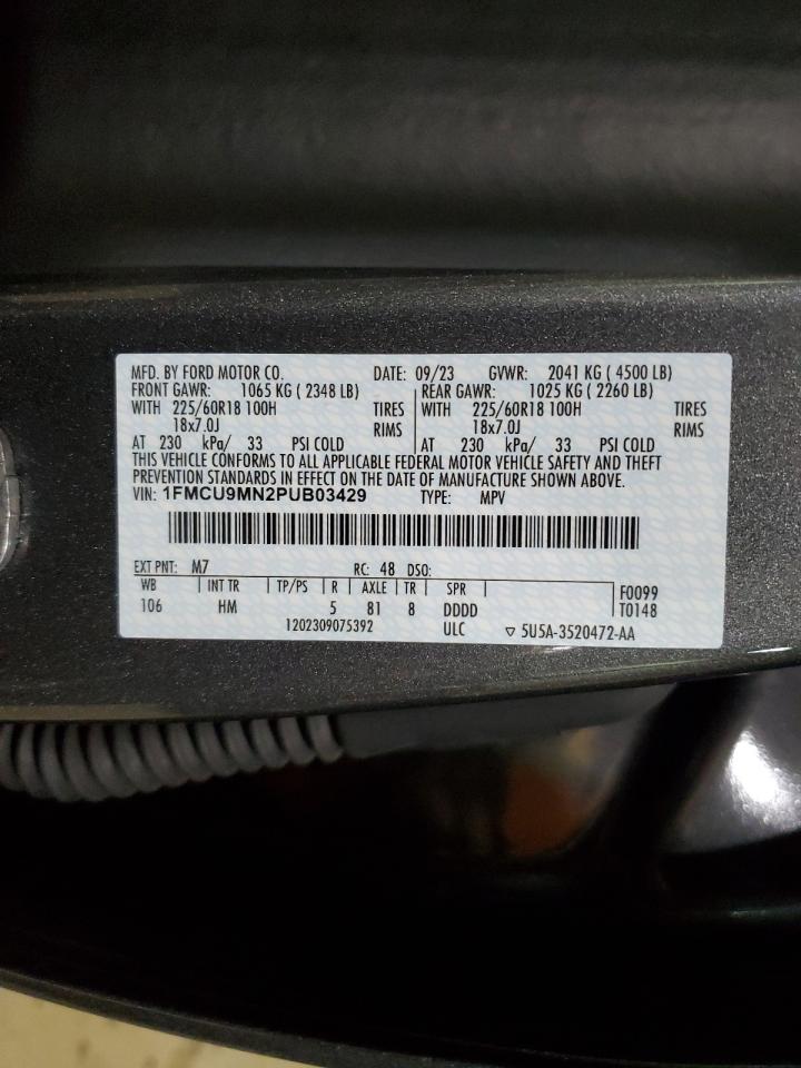 2023 FORD ESCAPE ST LINE VIN:1FMCU9MN2PUB03429