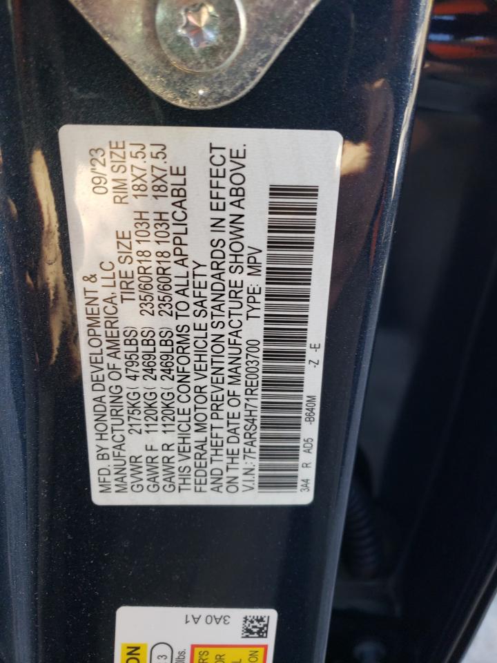 2024 HONDA CR-V EXL VIN:7FARS4H71RE003700