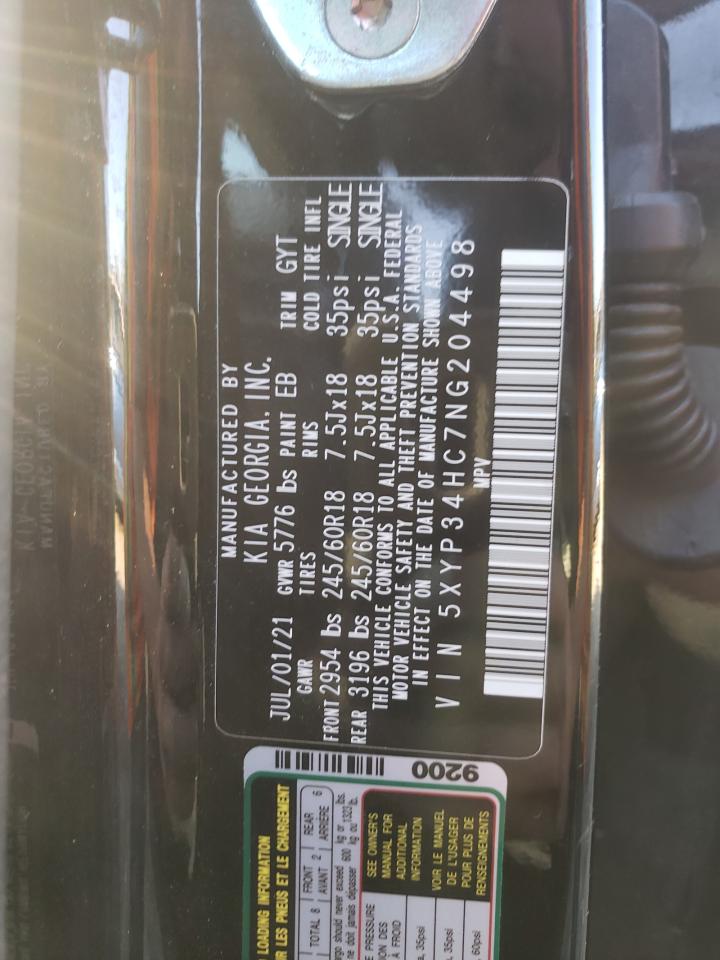 2022 KIA TELLURIDE EX VIN:5XYP34HC7NG204498