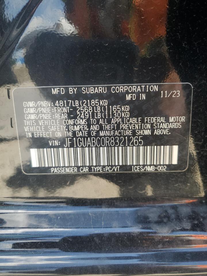 2024 SUBARU IMPREZA VIN:JF1GUABC0R8321265
