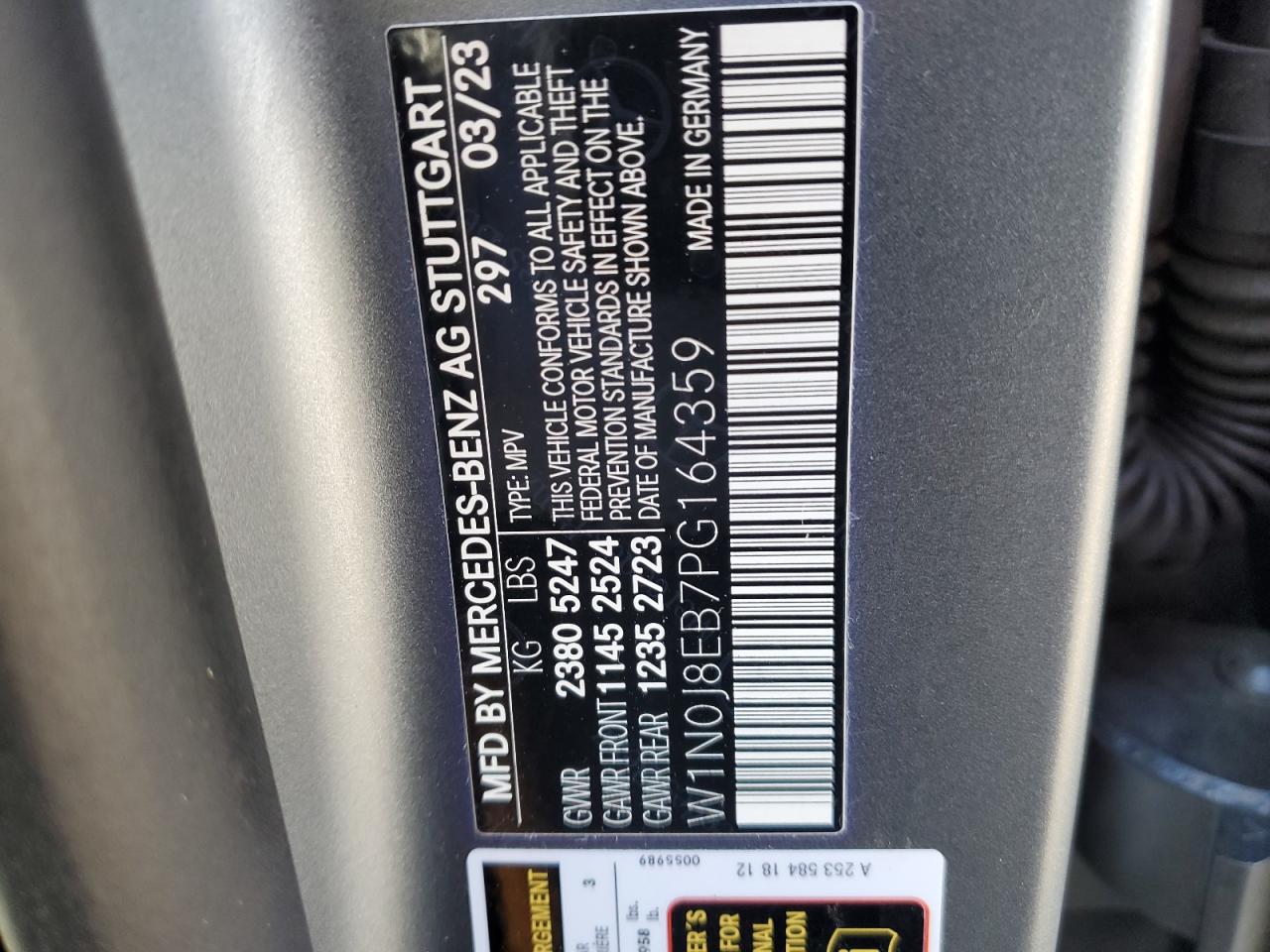 2023 MERCEDES-BENZ GLC COUPE 300 4MATIC VIN:W1N0J8EB7PG164359