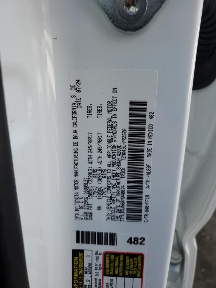 2024 TOYOTA TACOMA DOUBLE CAB VIN:3TMLB5JN6RM040074