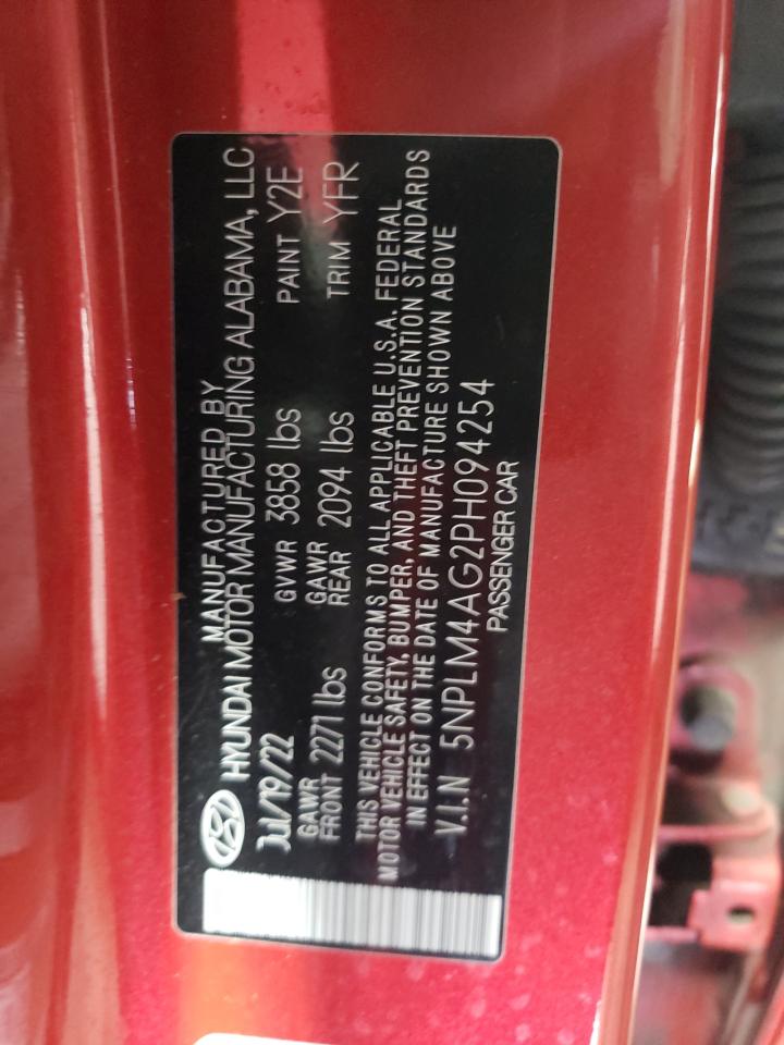 2023 HYUNDAI ELANTRA SEL VIN:5NPLM4AG2PH094254