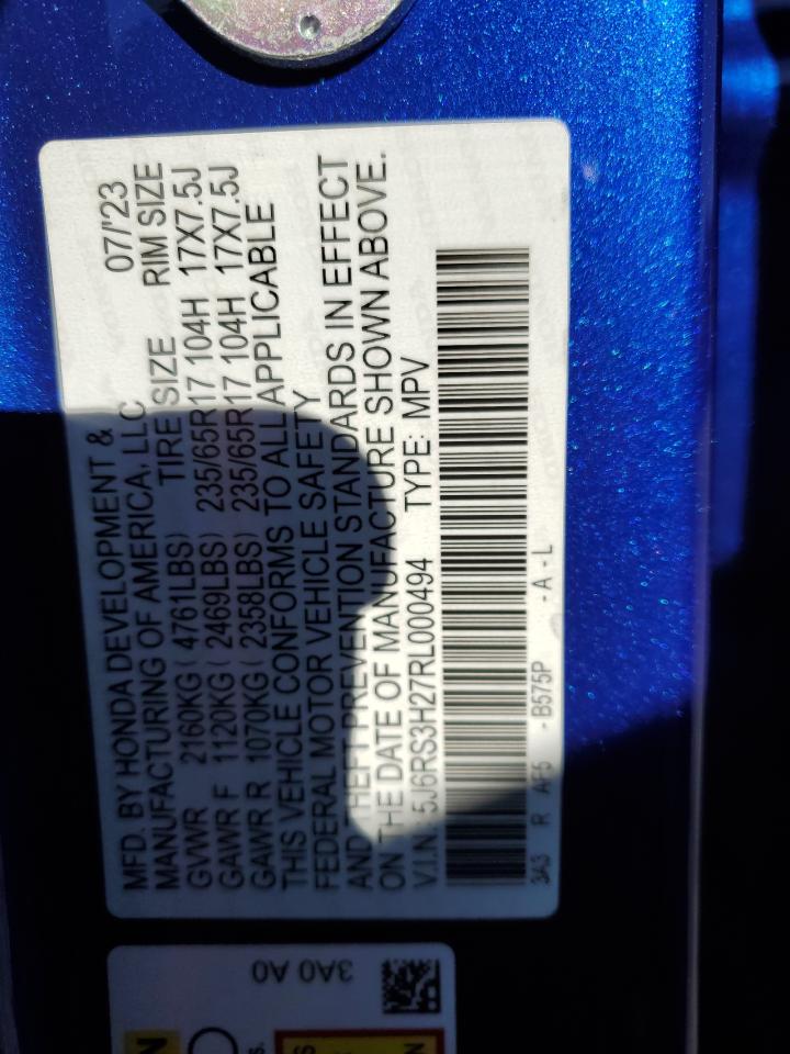 2024 HONDA CR-V LX VIN:5J6RS3H27RL000494