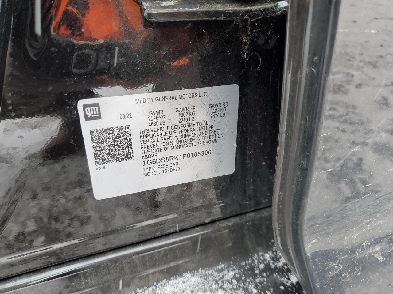 2023 CADILLAC CT5 LUXURY VIN:1G6DS5RK1P0105396