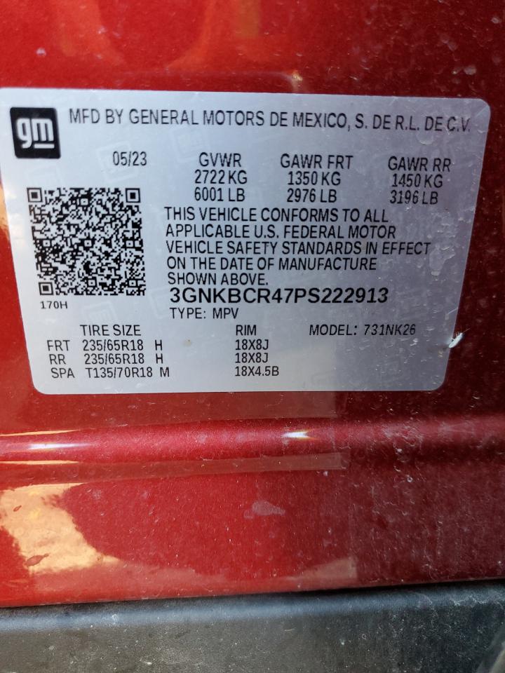 2023 CHEVROLET BLAZER 2LT VIN:3GNKBCR47PS222913