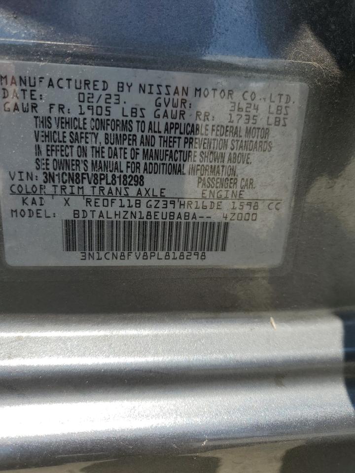 2023 NISSAN VERSA SR VIN:3N1CN8FV8PL818298
