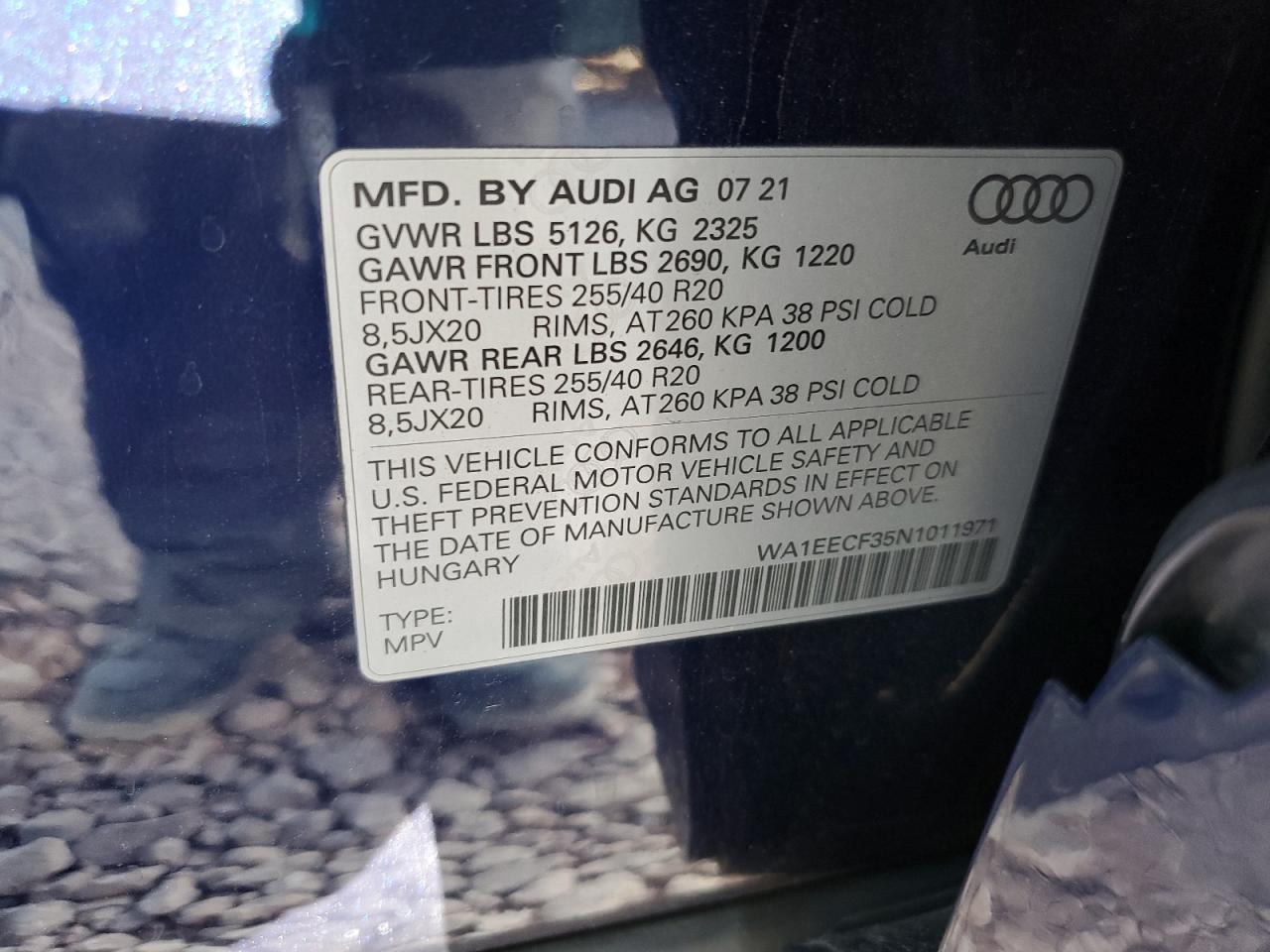 2022 AUDI Q3 PREMIUM PLUS S LINE 45 VIN:WA1EECF35N1011971