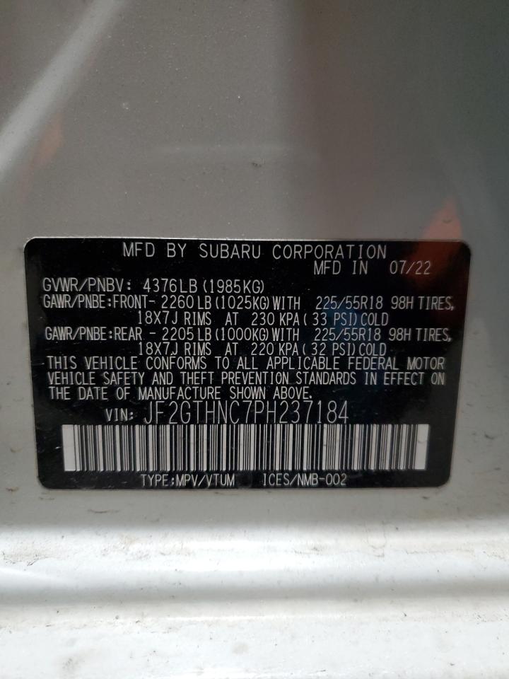 2023 SUBARU CROSSTREK LIMITED VIN:JF2GTHNC7PH237184