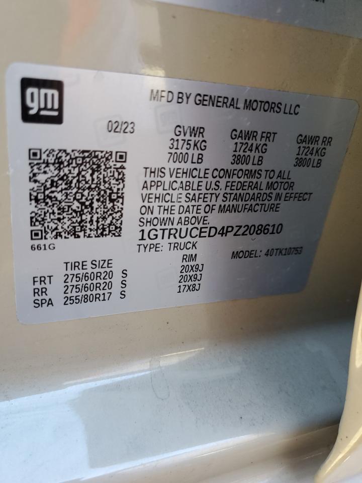 2023 GMC SIERRA K1500 ELEVATION VIN:1GTRUCED4PZ208610