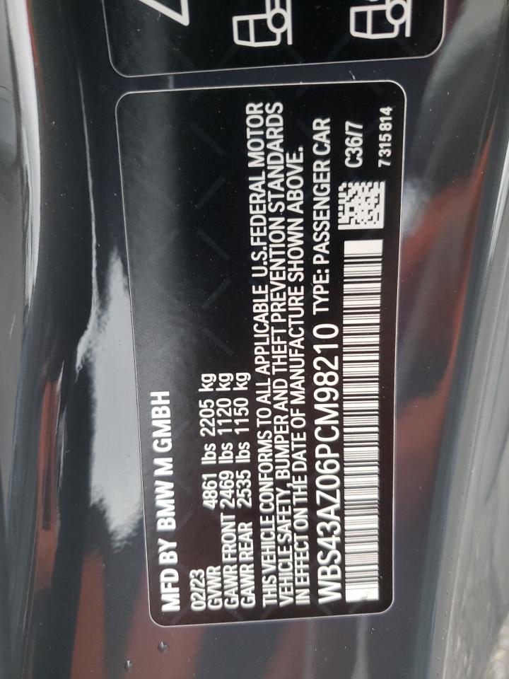 2023 BMW M4 COMPETITION VIN:YS3FD79YX66000523