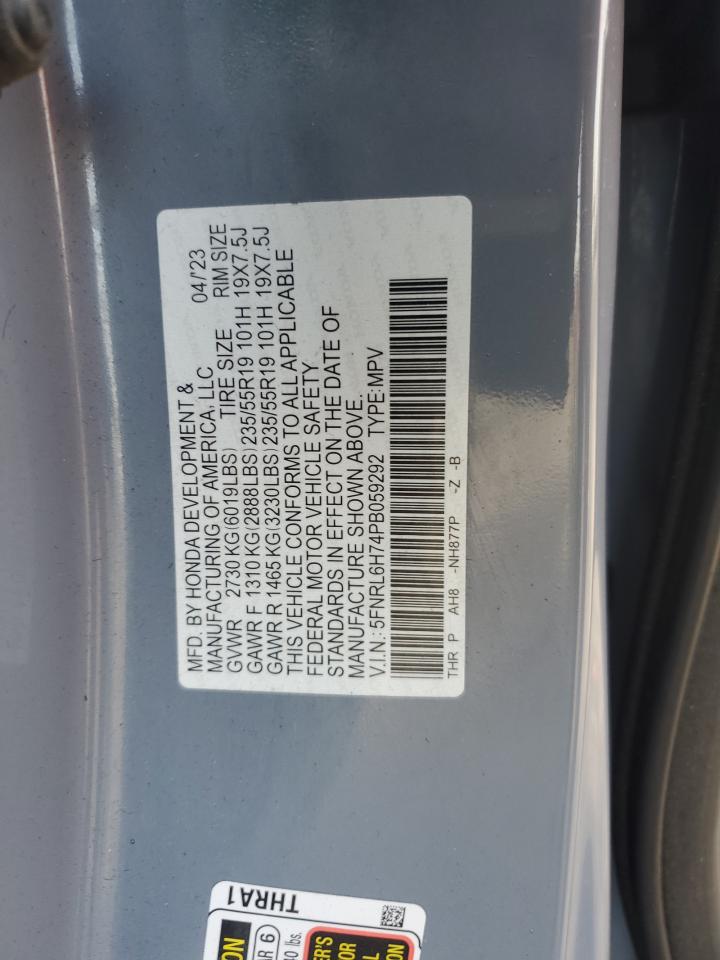 2023 HONDA ODYSSEY SPORT-L VIN:5FNRL6H74PB059292