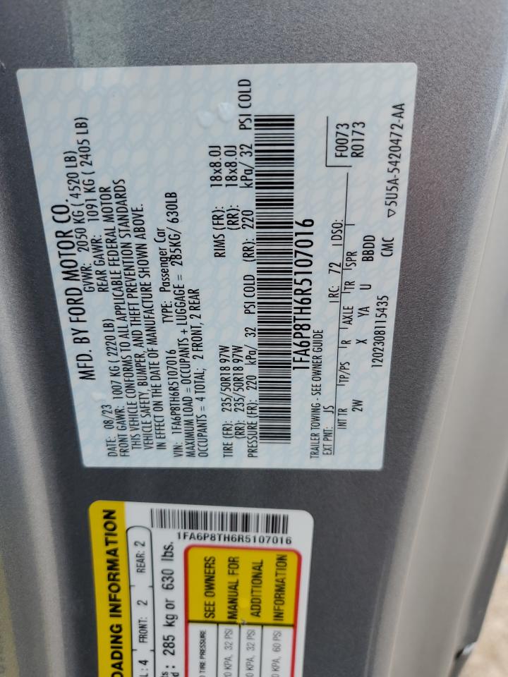 2024 FORD MUSTANG VIN:1FA6P8TH6R5107016