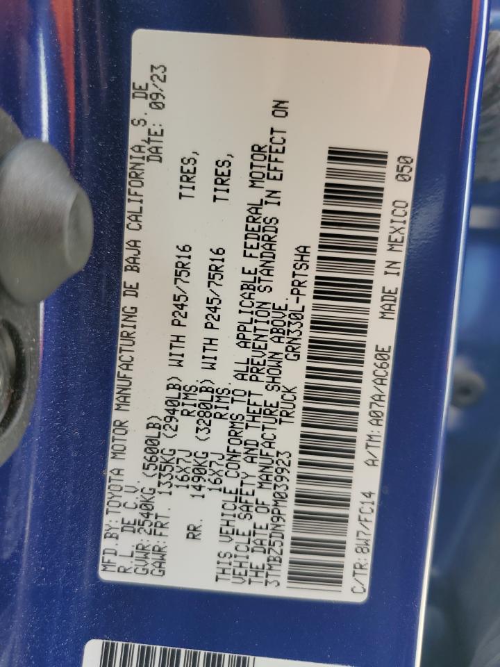 2023 TOYOTA TACOMA DOUBLE CAB VIN:3TMBZ5DN9PM039923