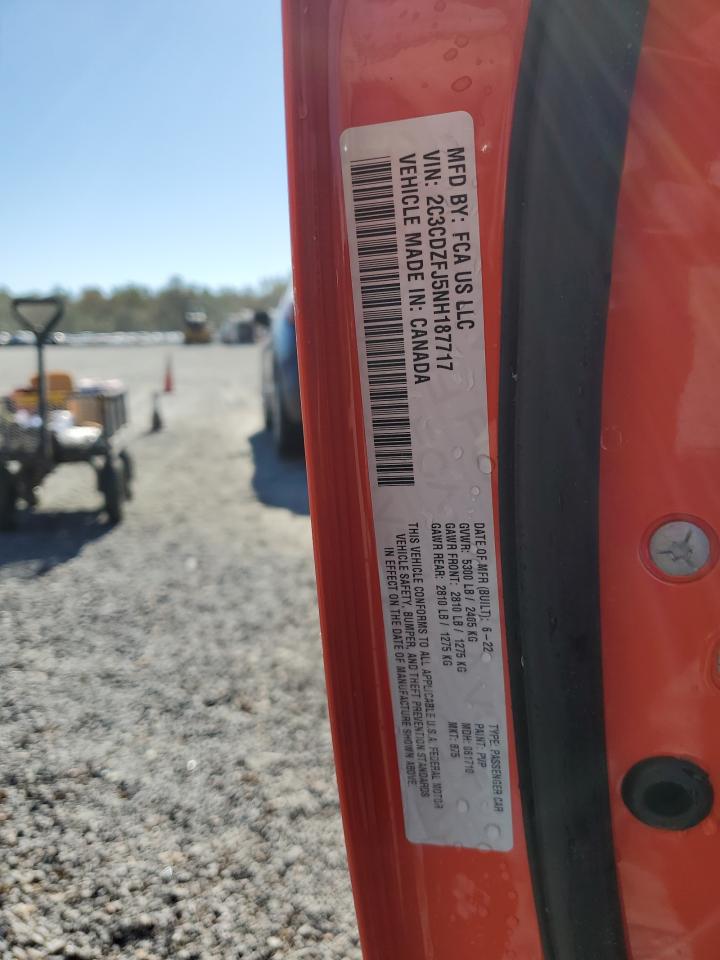 2022 DODGE CHALLENGER R/T SCAT PACK VIN:2C3CDZFJ5NH187717