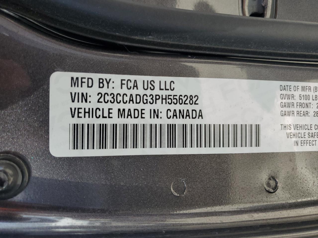 2023 CHRYSLER 300 TOURING L VIN:2C3CCADG3PH556282