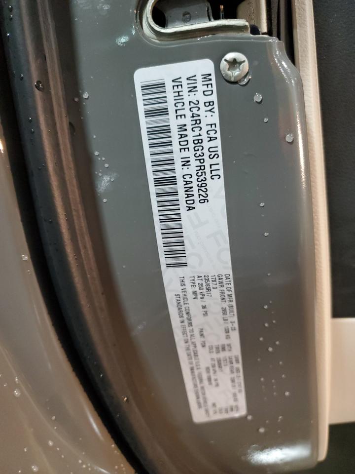 2023 CHRYSLER PACIFICA TOURING L VIN:2C4RC1BG3PR539226