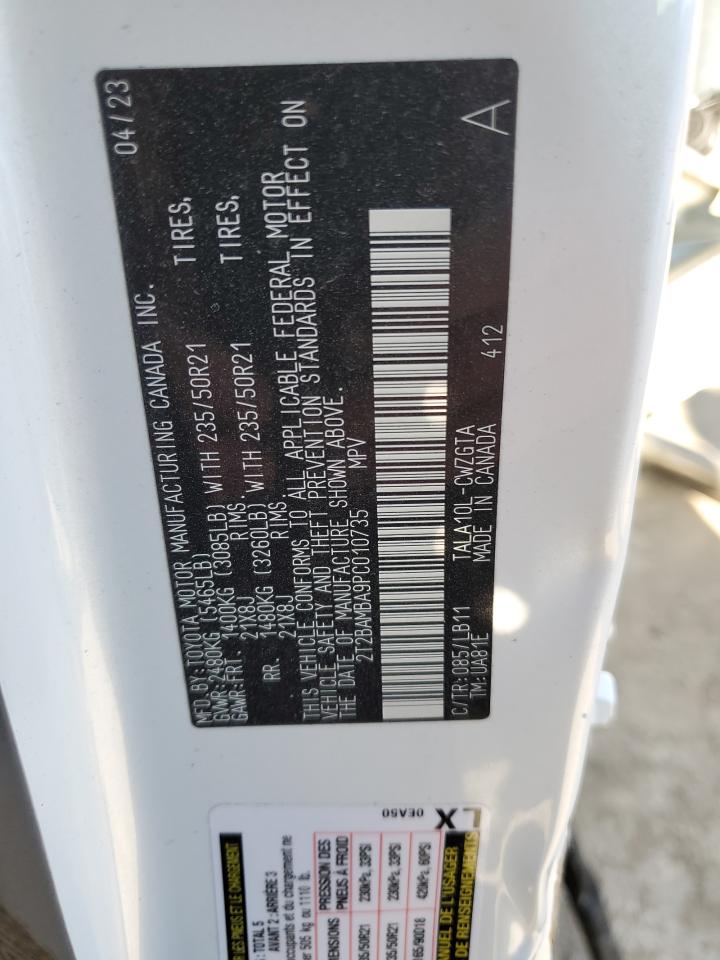 2024 LEXUS RX 350 BASE VIN:2T2BAMBA9PC010735