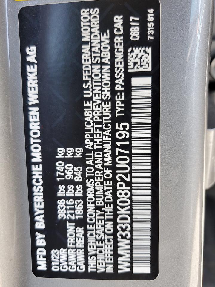 2023 MINI COOPER VIN:WMW33DK08P2U07195