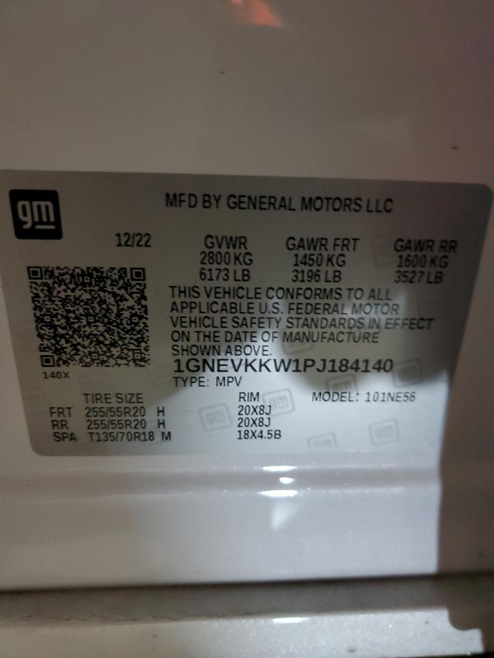 2023 CHEVROLET TRAVERSE PREMIER VIN:1GNEVKKW1PJ184140