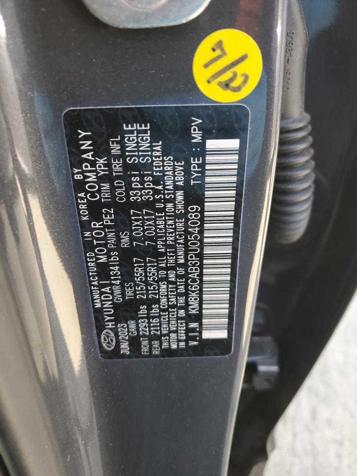 2023 HYUNDAI KONA SEL VIN:KM8K6CAB3PU054089