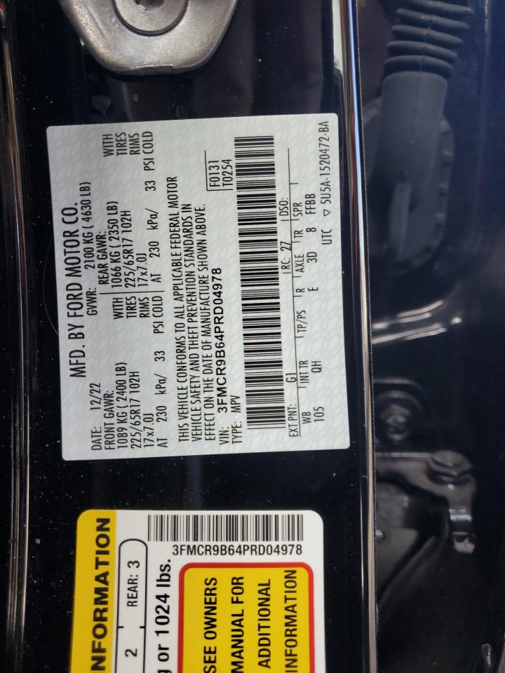 2023 FORD BRONCO SPORT BIG BEND VIN:3FMCR9B64PRD04978