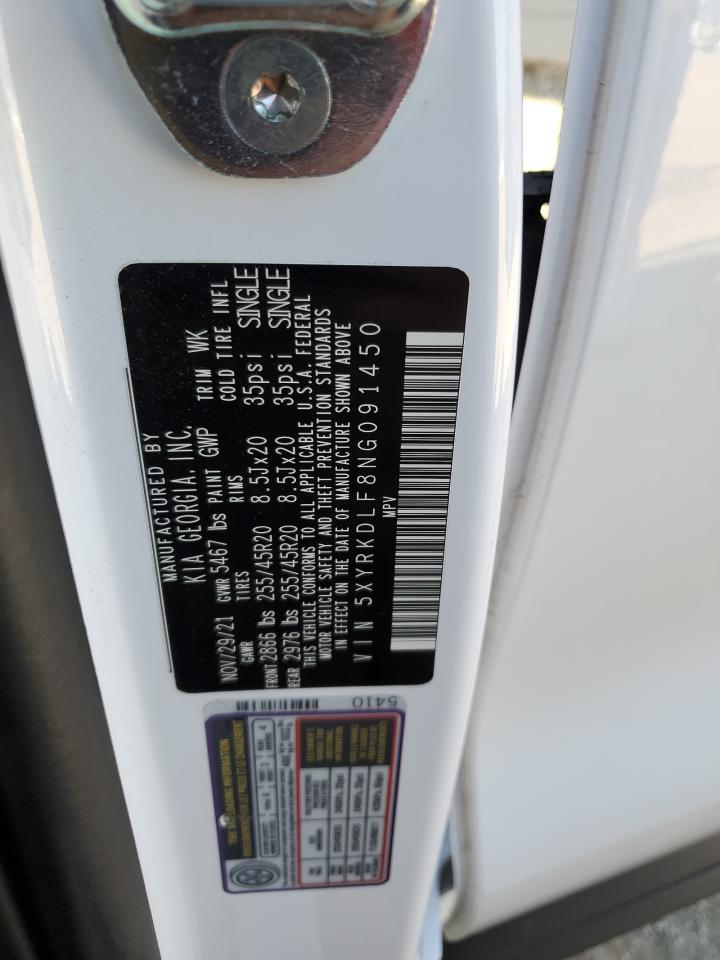 2022 KIA SORENTO SX VIN:2FMDK38CX9BA35115