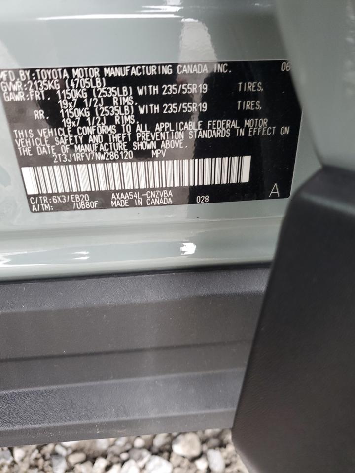 2022 TOYOTA RAV4 ADVENTURE VIN:2T3J1RFV7NW286120