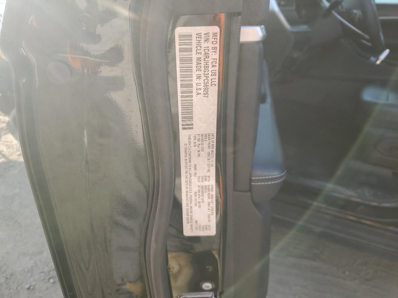 2023 JEEP GRAND CHEROKEE LIMITED VIN:1C4RJHBG3PC569267