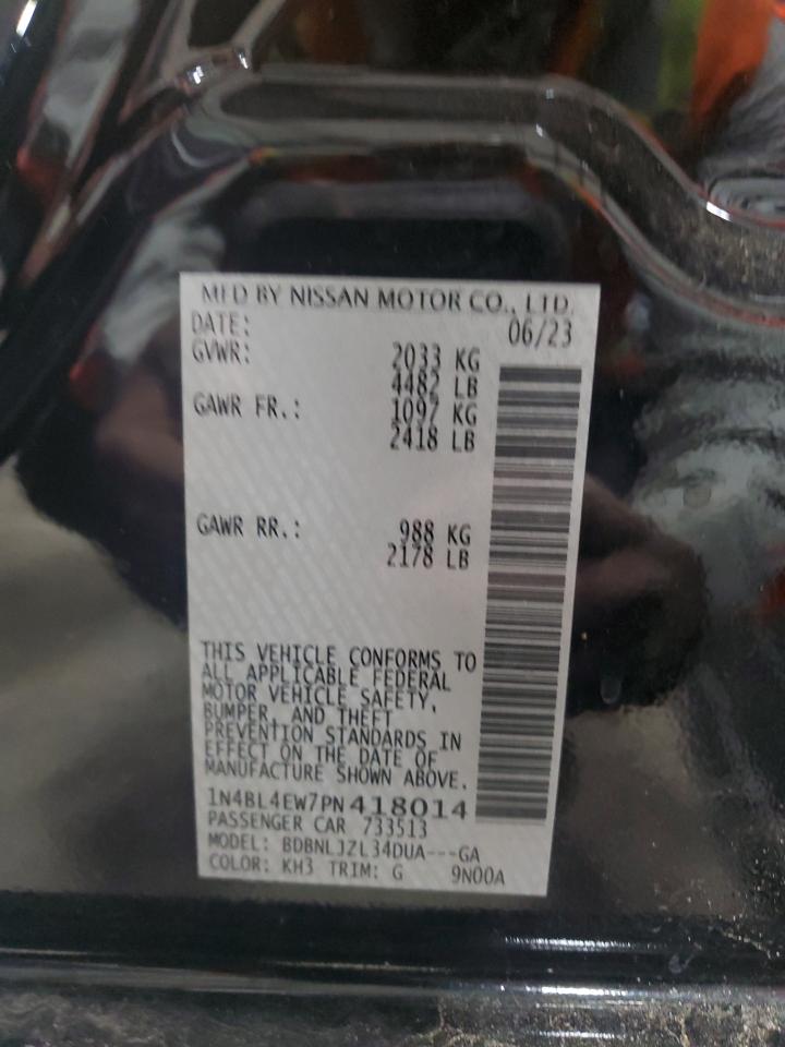 2023 NISSAN ALTIMA SL VIN:1N4BL4EW7PN418014