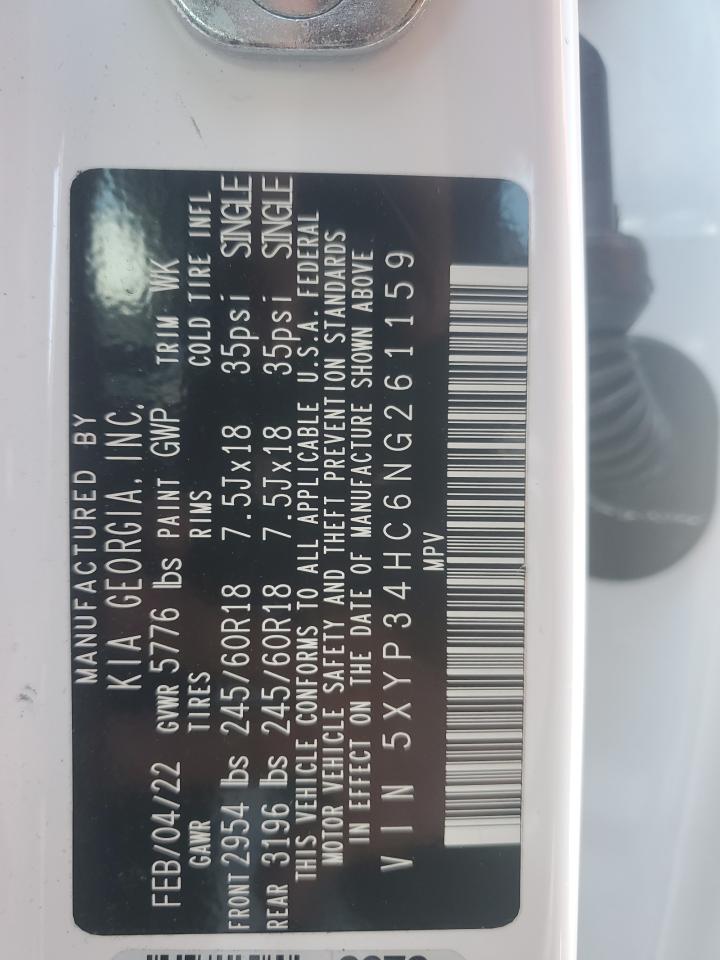 2022 KIA TELLURIDE EX VIN:5XYP34HC6NG261159