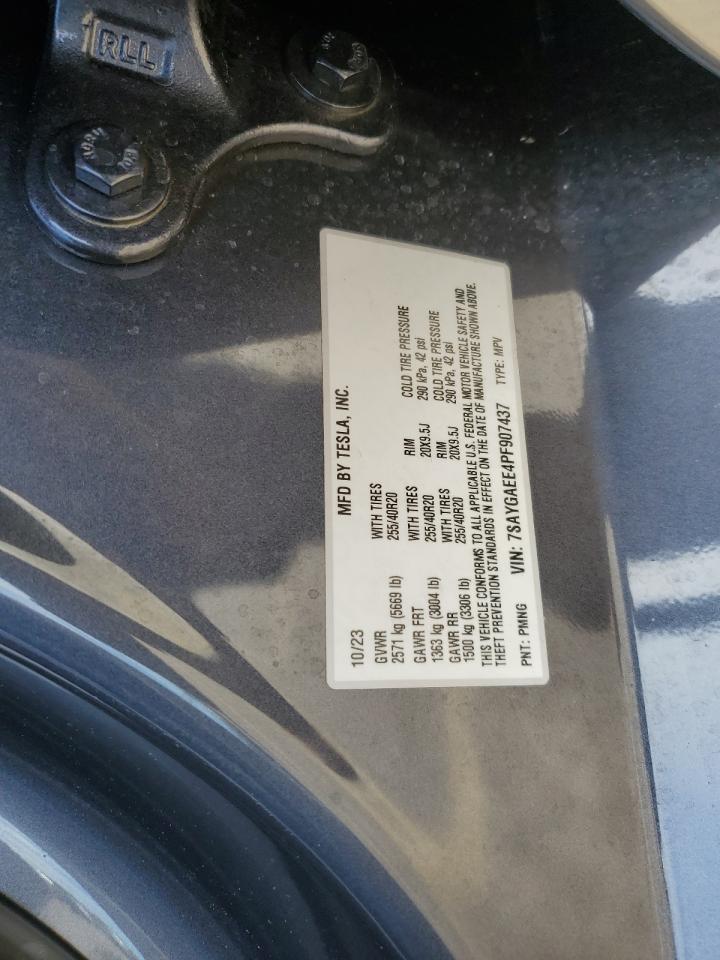 2023 TESLA MODEL Y VIN:7SAYGAEE4PF907437