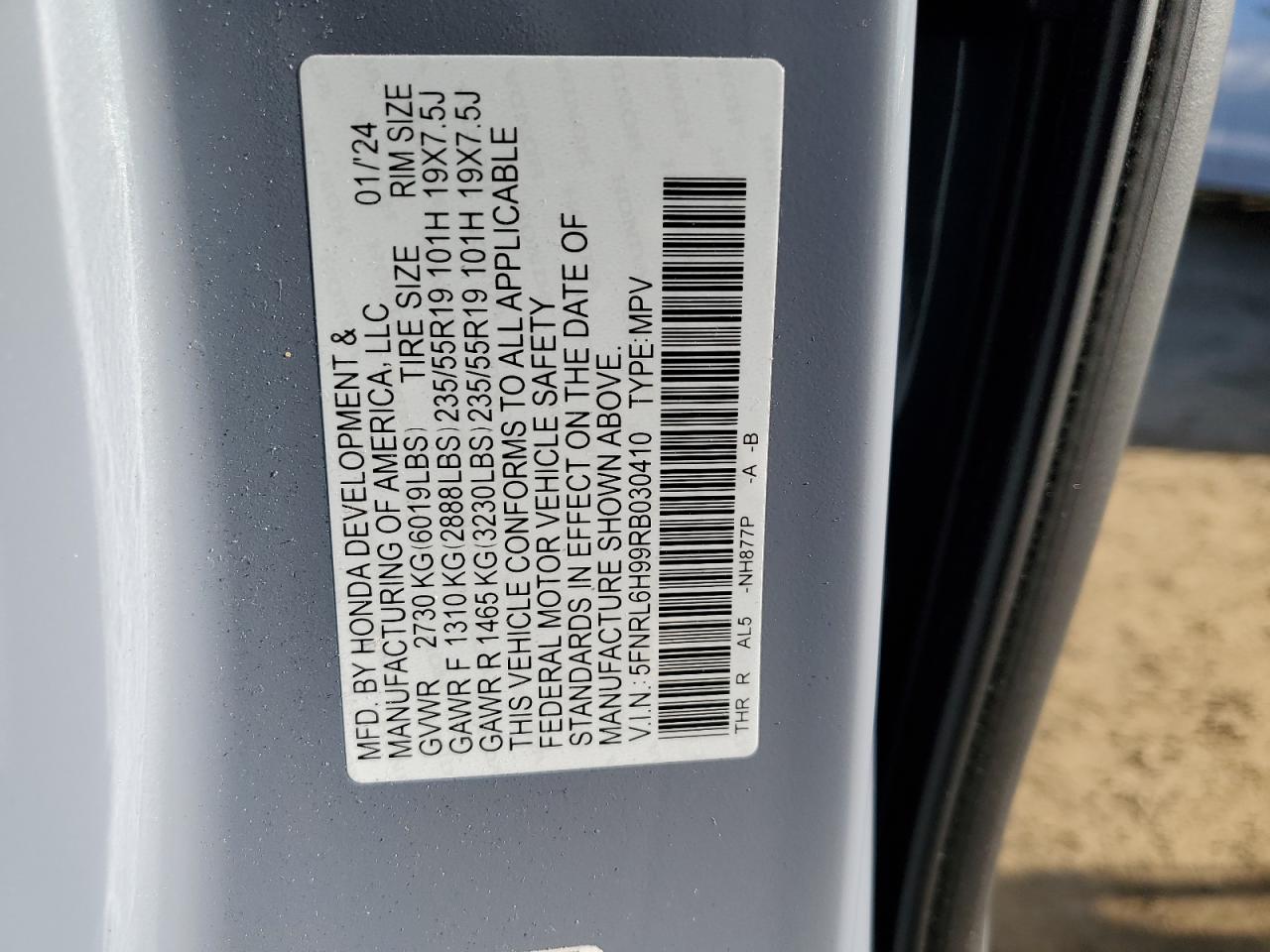 2024 HONDA ODYSSEY ELITE VIN:5FNRL6H99RB030410