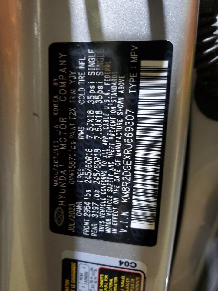 2024 HYUNDAI PALISADE SEL VIN:KM8R2DGEXRU669307