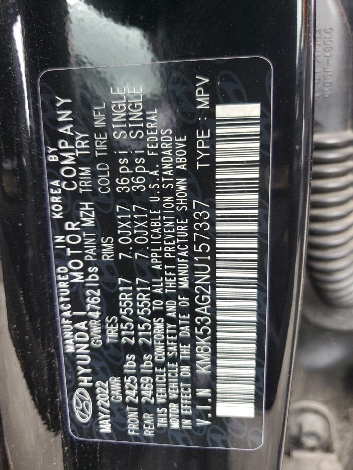 2022 HYUNDAI KONA LIMITED VIN:KM8K53AG2NU157337