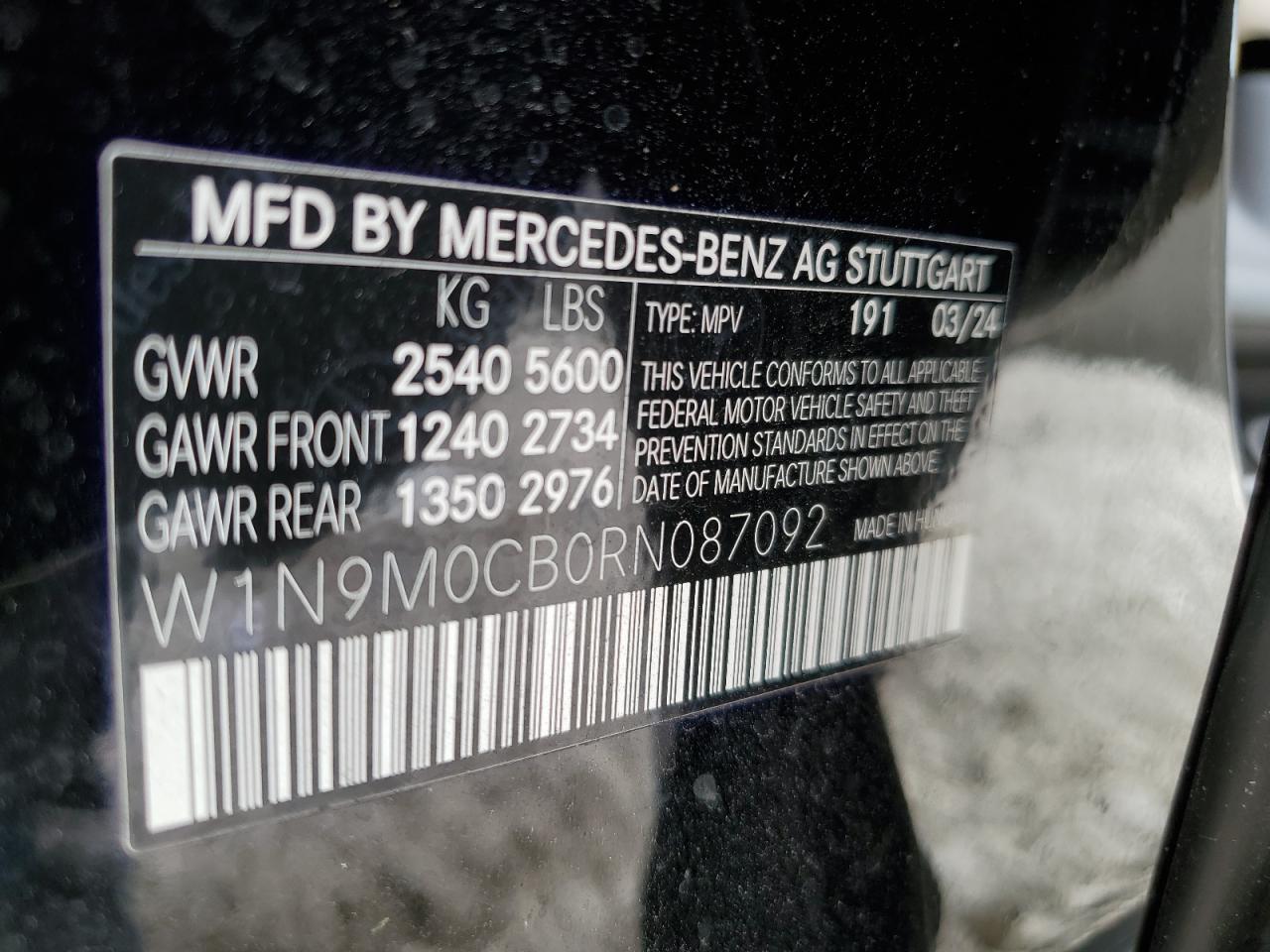 2024 MERCEDES-BENZ EQB 250+ VIN:W1N9M0CB0RN087092