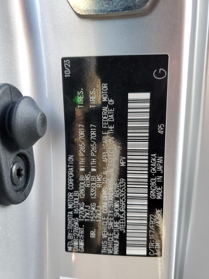 2024 TOYOTA 4RUNNER SR5 VIN:JTEEU5JR6R5305339