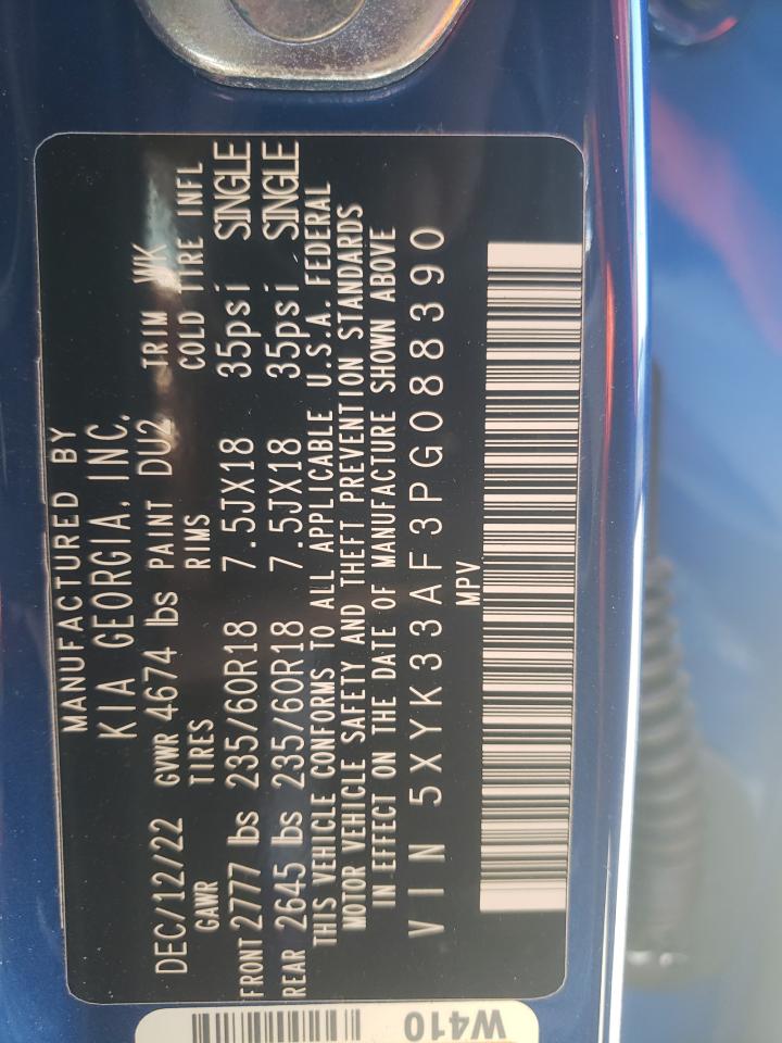 2023 KIA SPORTAGE EX VIN:5XYK33AF3PG088390