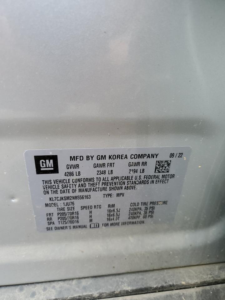 2022 CHEVROLET TRAX LS VIN:5TFAX5GN2LX168894