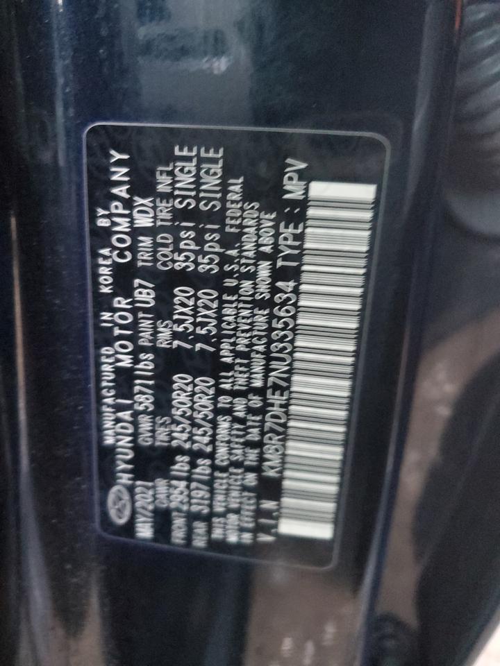 2022 HYUNDAI PALISADE CALLIGRAPHY VIN:KM8R7DHE7NU335634