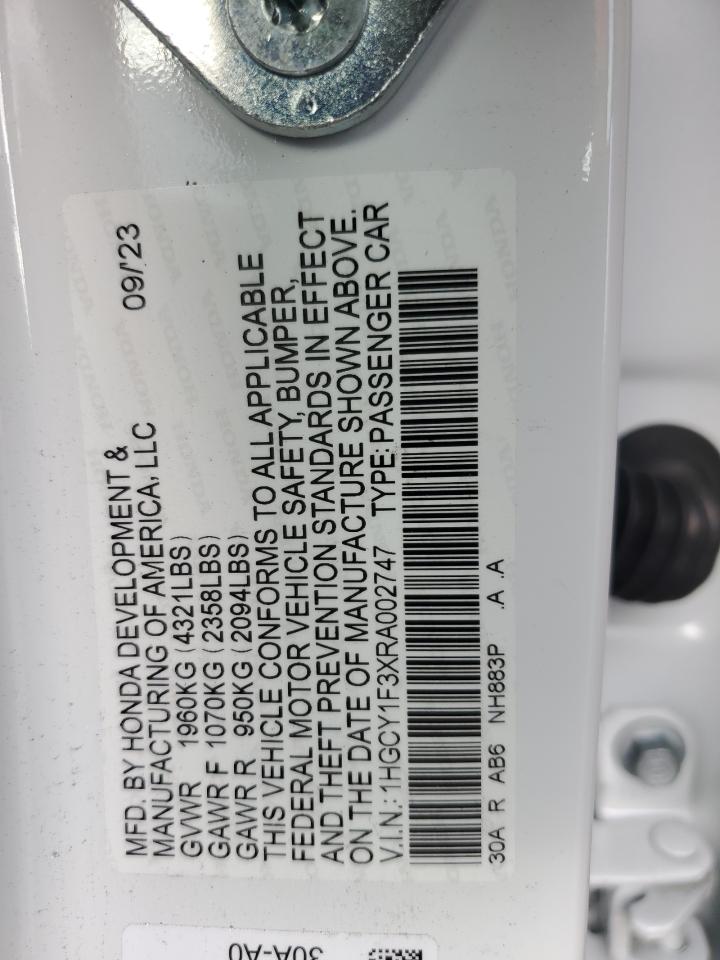 2024 HONDA ACCORD EX VIN:1HGCY1F3XRA002747