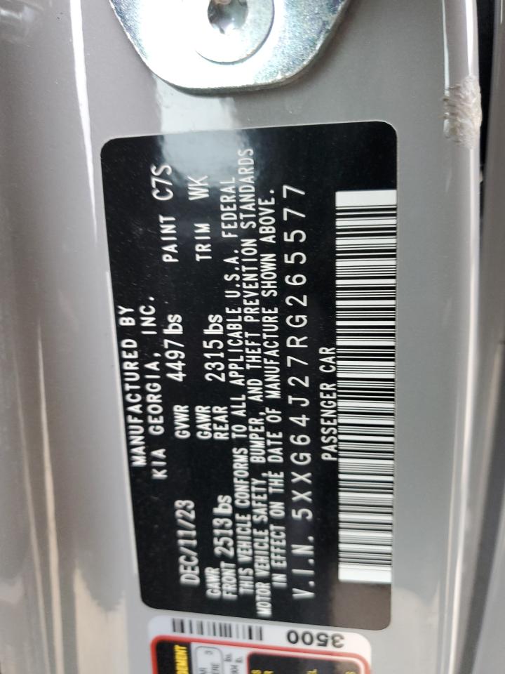 2024 KIA K5 GT LINE VIN:5XXG64J27RG265577