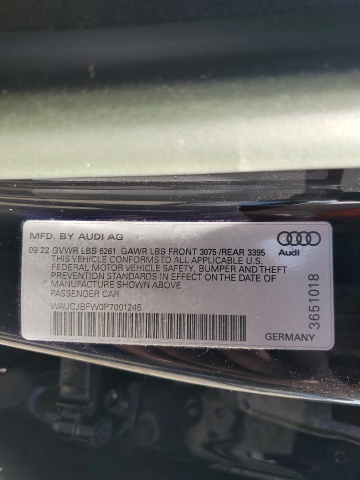 2023 AUDI E-TRON GT PREMIUM PLUS VIN:WAUCJBFW0P7001245