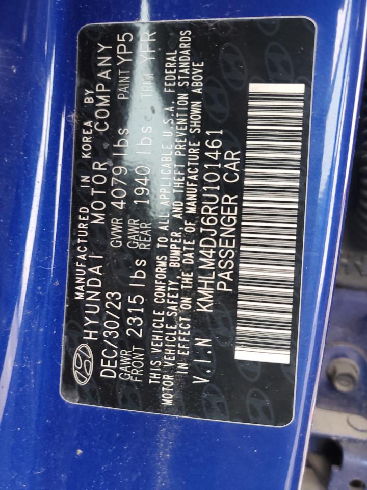 2024 HYUNDAI ELANTRA BLUE VIN:KMHLM4DJ6RU101461