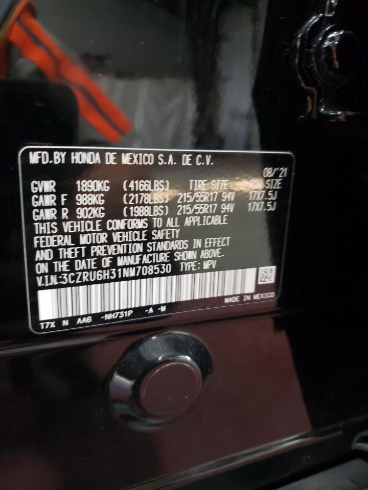 2022 HONDA HR-V LX VIN:3CZRU6H31NM708530