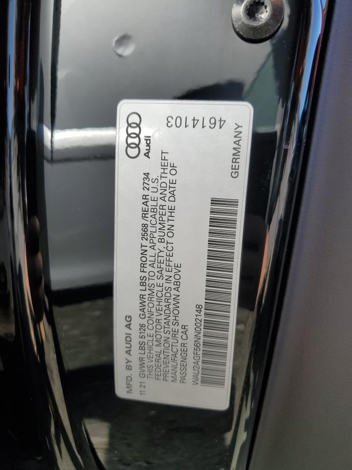 2022 AUDI A5 PREMIUM 45 VIN:WAU2AGF56NN002148