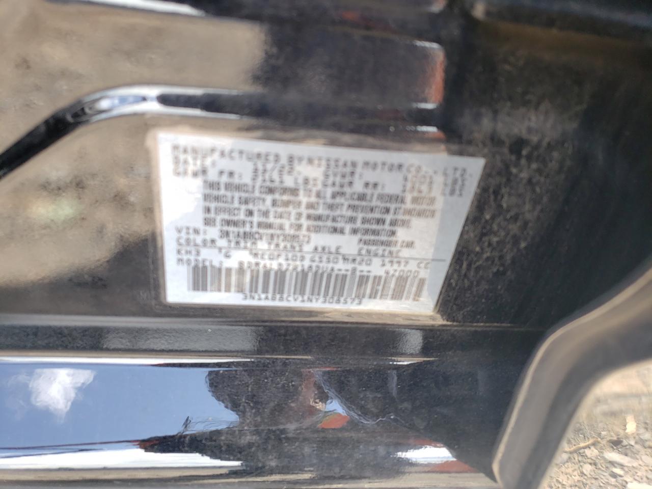 2022 NISSAN SENTRA SV VIN:3N1AB8CV1NY308573